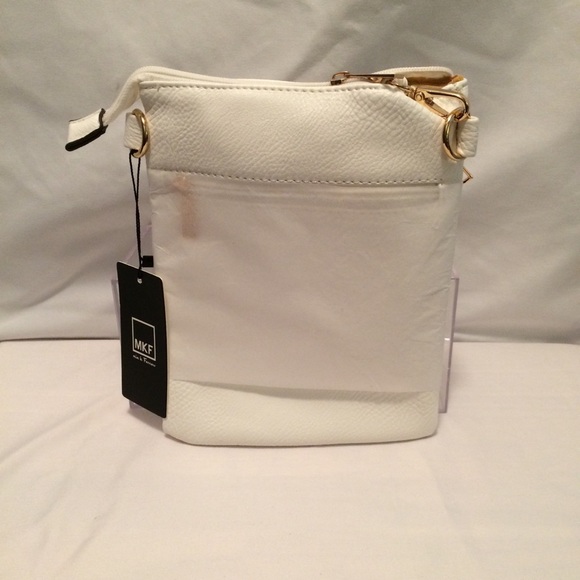 NWT White Double-Zip Crossbody Mia K Farrow Purse - Picture 2 of 8